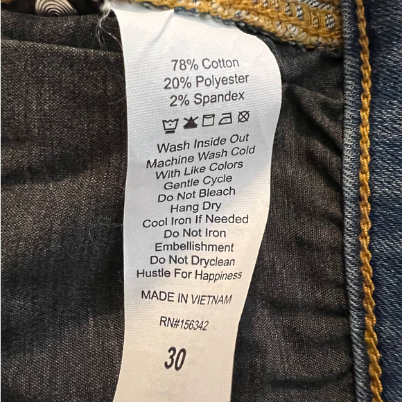 Rescent Rive Denim Skirt with Full Front Zipper Raw Hem Size 30 - Picture 5 of 5